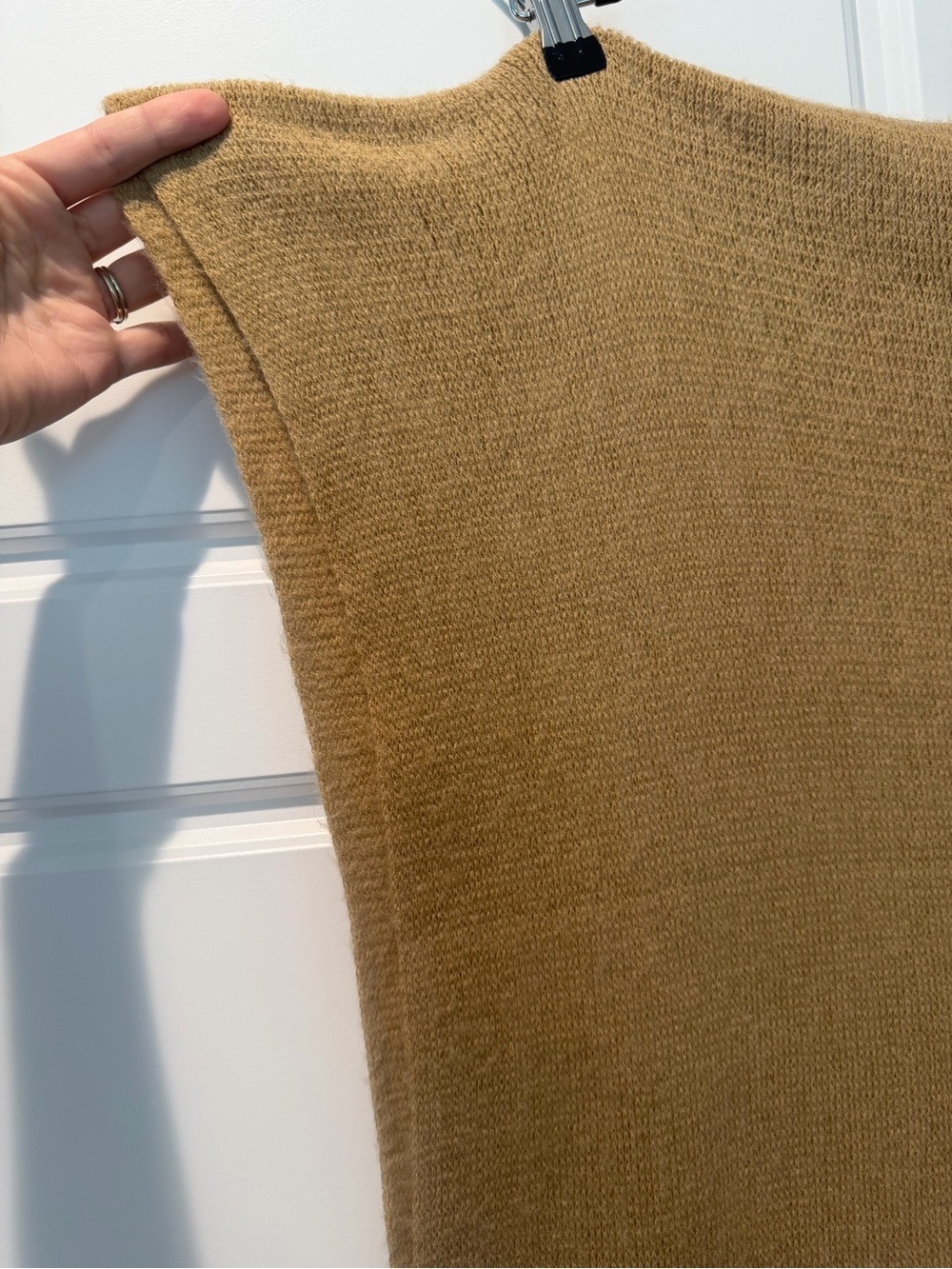 Free People OverSized Chestnut Brown Fringe Blanket Scarf Multi Use Knit - Picture 4 of 4